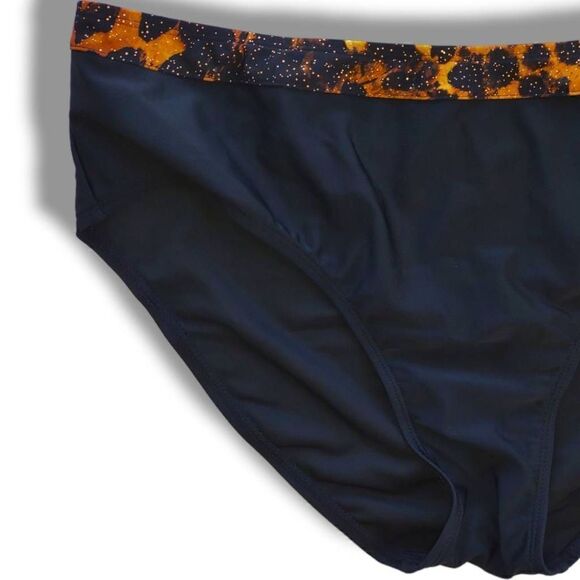 Jaclyn Smith Black Swimwear Bikini Bottom‎ Women Print Stretch 16 NEW with tags - Picture 3 of 7